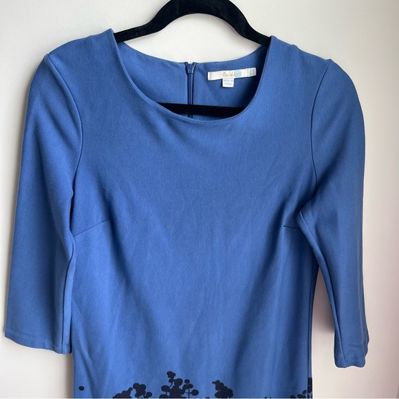 Boden Blue A-line Dress with 3/4 Sleeves - Picture 12 of 13